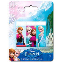 Lot de 3 Gommes La Reines Des Neiges - FROZEN